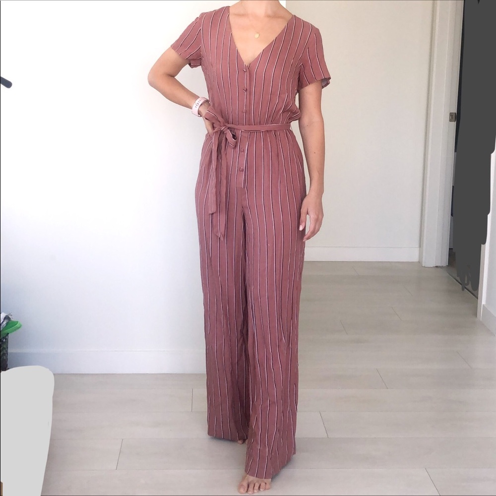 Button up short sleeved jumpsuit